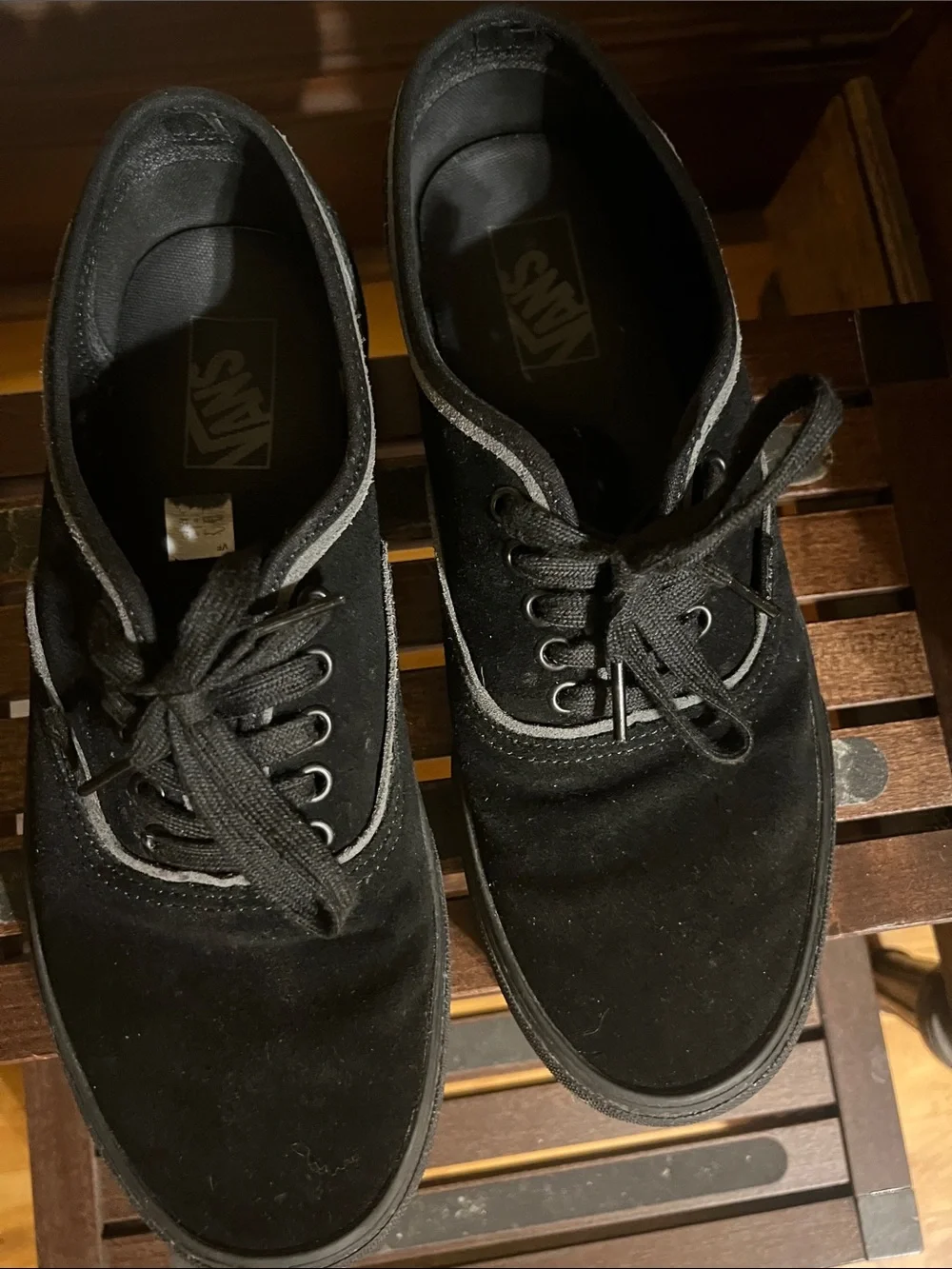 Vans Black Suede Low-Top Lace-Up Sneakers